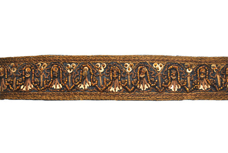 Beaded Trim Handcrafted Indian Maroon 1 Inch