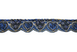 Hand-Beaded Flower Trim 1"
