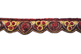 Hand-Beaded Flower Trim 1"