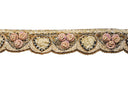 Hand-Beaded Flower Trim 1"