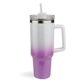 40 oz Handled Tumbler Shimmer Ombre- White & Purple