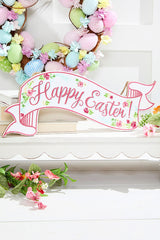 15” Glitter Happy Easter Banner Sign – Festive Spring Wall Decor