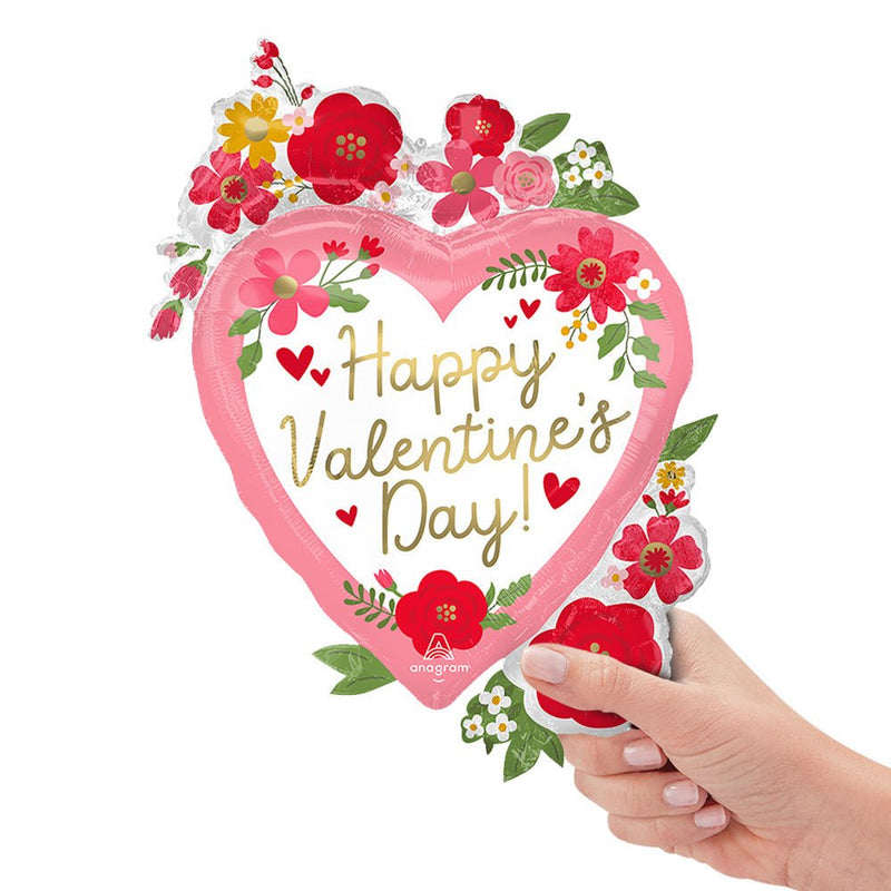 Valentine's Day Floral Mini Shape Foil Balloon
