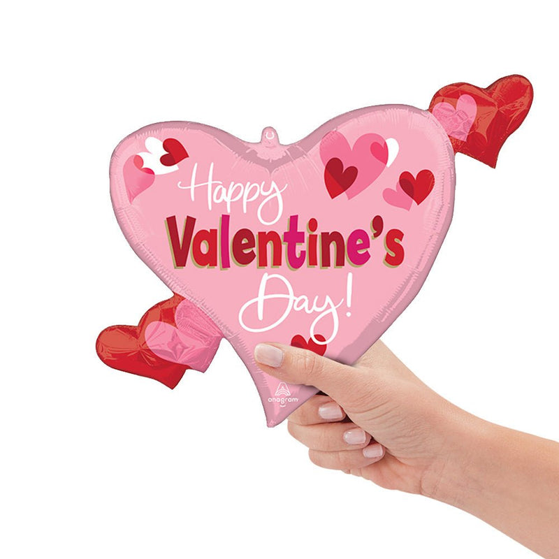 Foil Balloon Happy Valentine's Day Swirly Heart Mini Shape