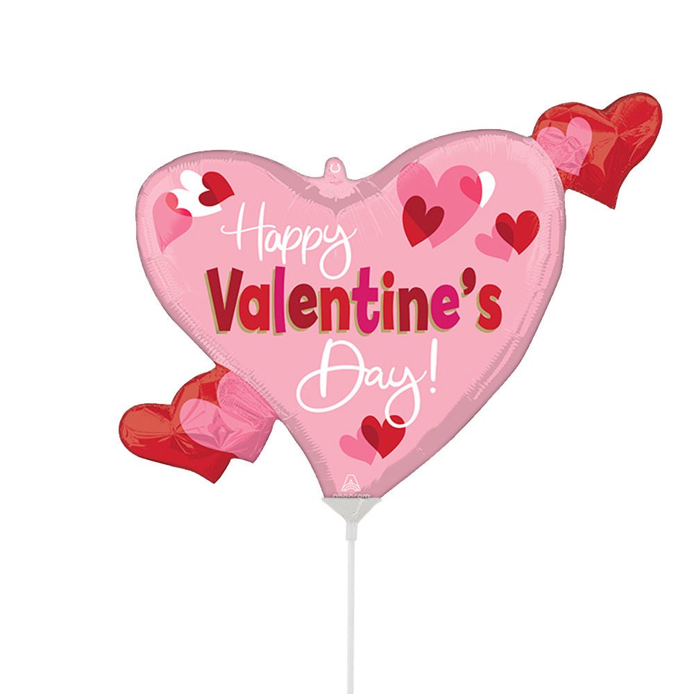 Foil Balloon Happy Valentine's Day Swirly Heart Mini Shape