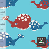 Cotton Lycra Knit Happy Whale Ketchup Colorway
