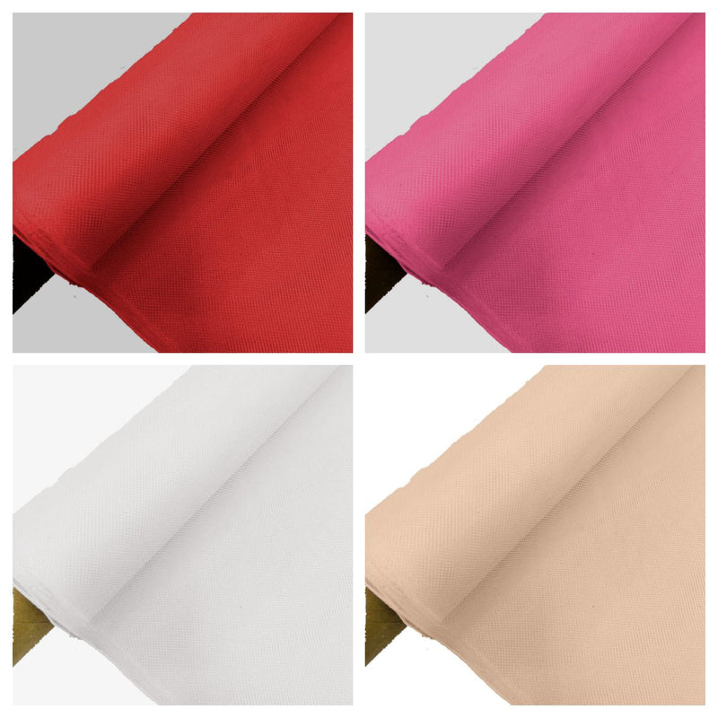 Hard Net Tulle Crinoline Polyester Fabric - Sheer Medium Stiffness, 58" Width (1 Yard)