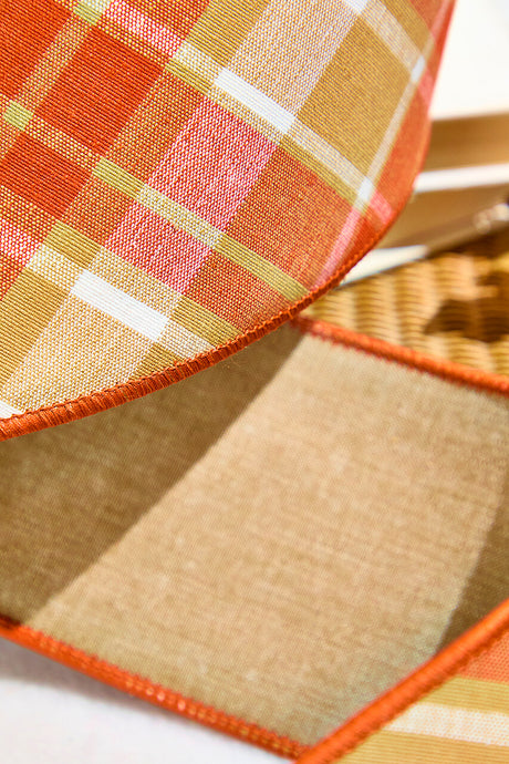 4" x 5 Yard Harvest Fall Plaid Ribbon