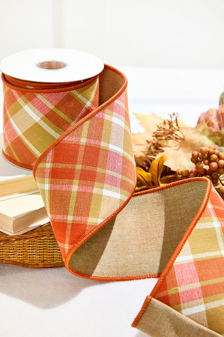 4" x 5 Yard Harvest Fall Plaid Ribbon