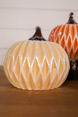 6” Dolomite Harvest Pumpkin Decor