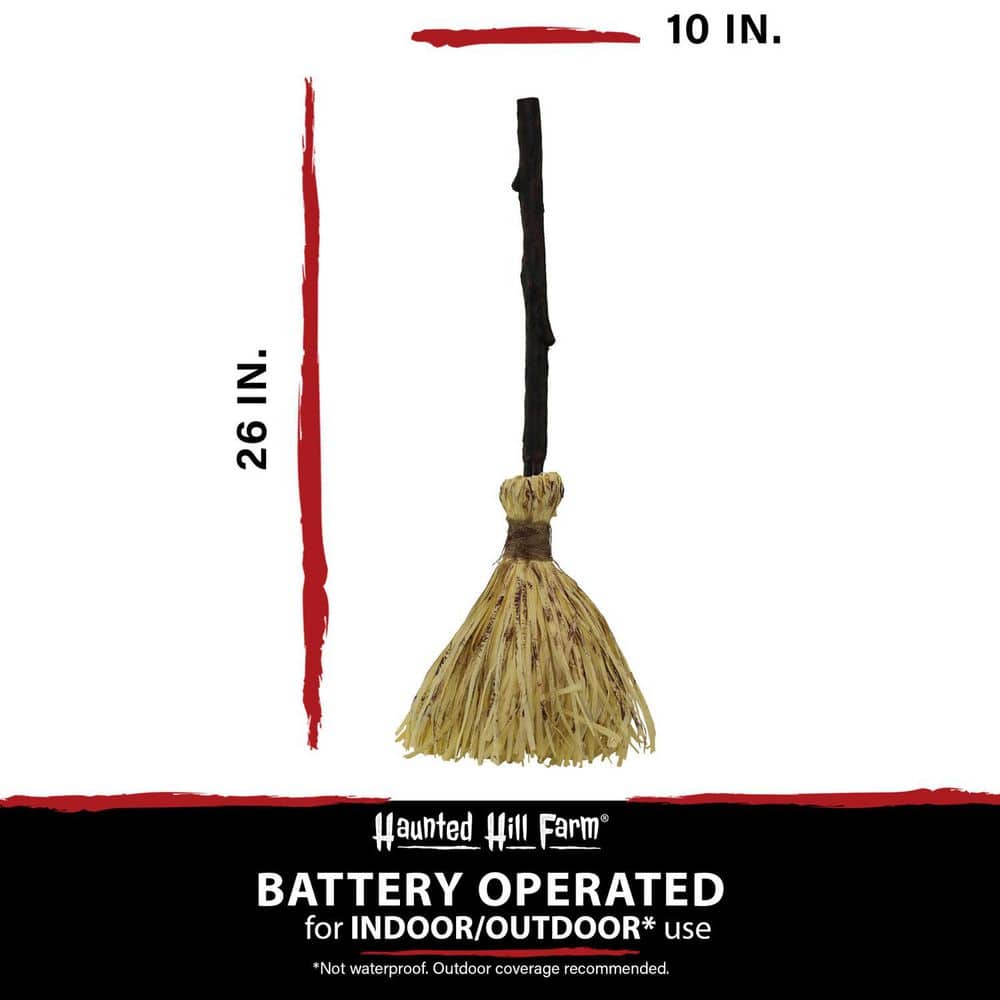 26 Inc. Animated Witch’s Broomstick With Sound and Movement