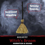 26 Inc. Animated Witch’s Broomstick With Sound and Movement