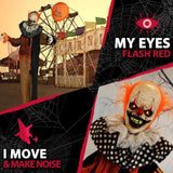 62 in. Touch-Activated Animatronic Clown Halloween Decoration