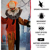 62 in. Touch-Activated Animatronic Clown Halloween Decoration