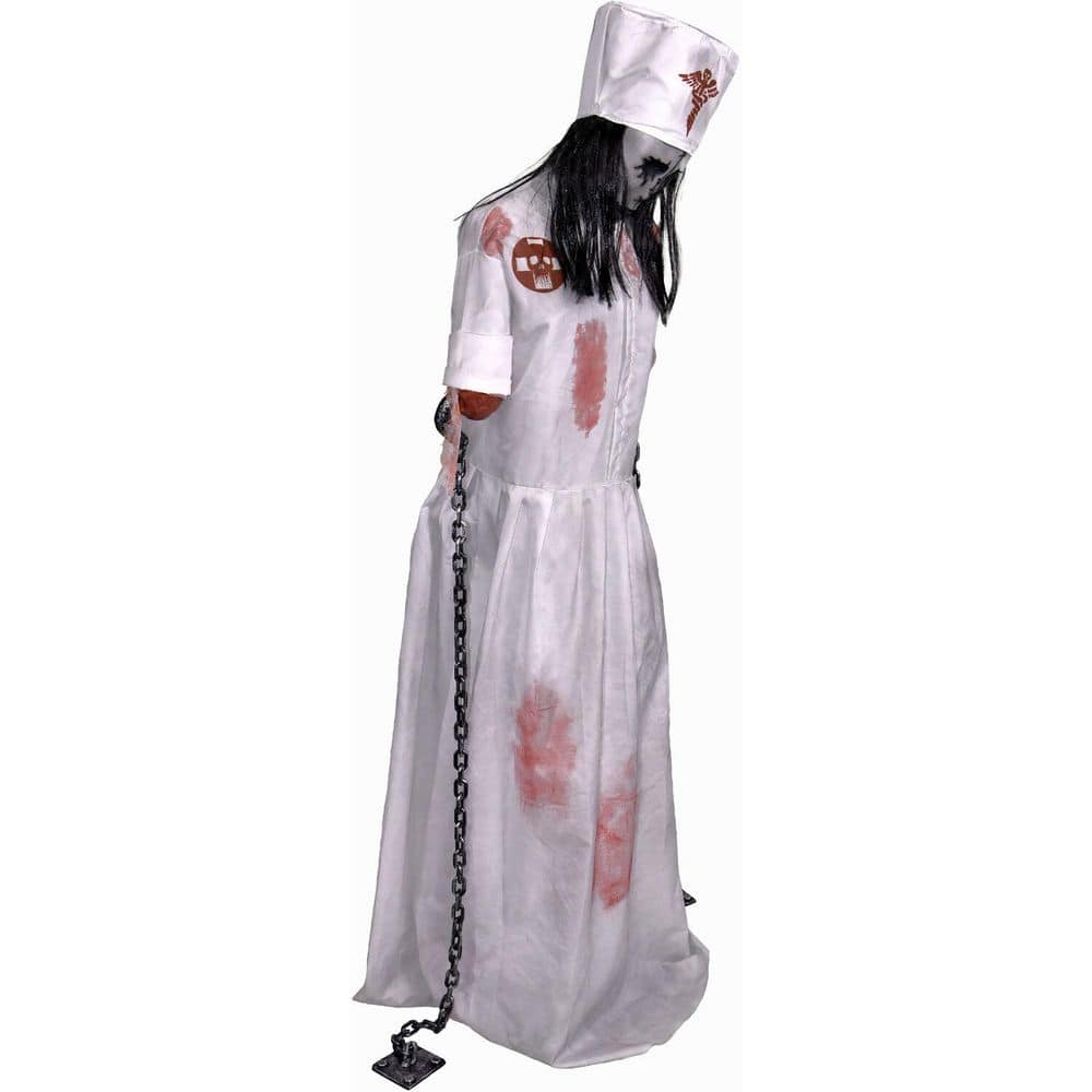 5.2 ft Animatronic Convulsing Nurse Tekky Halloween Decoration