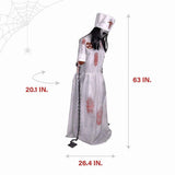 5.2 ft Animatronic Convulsing Nurse Tekky Halloween Decoration