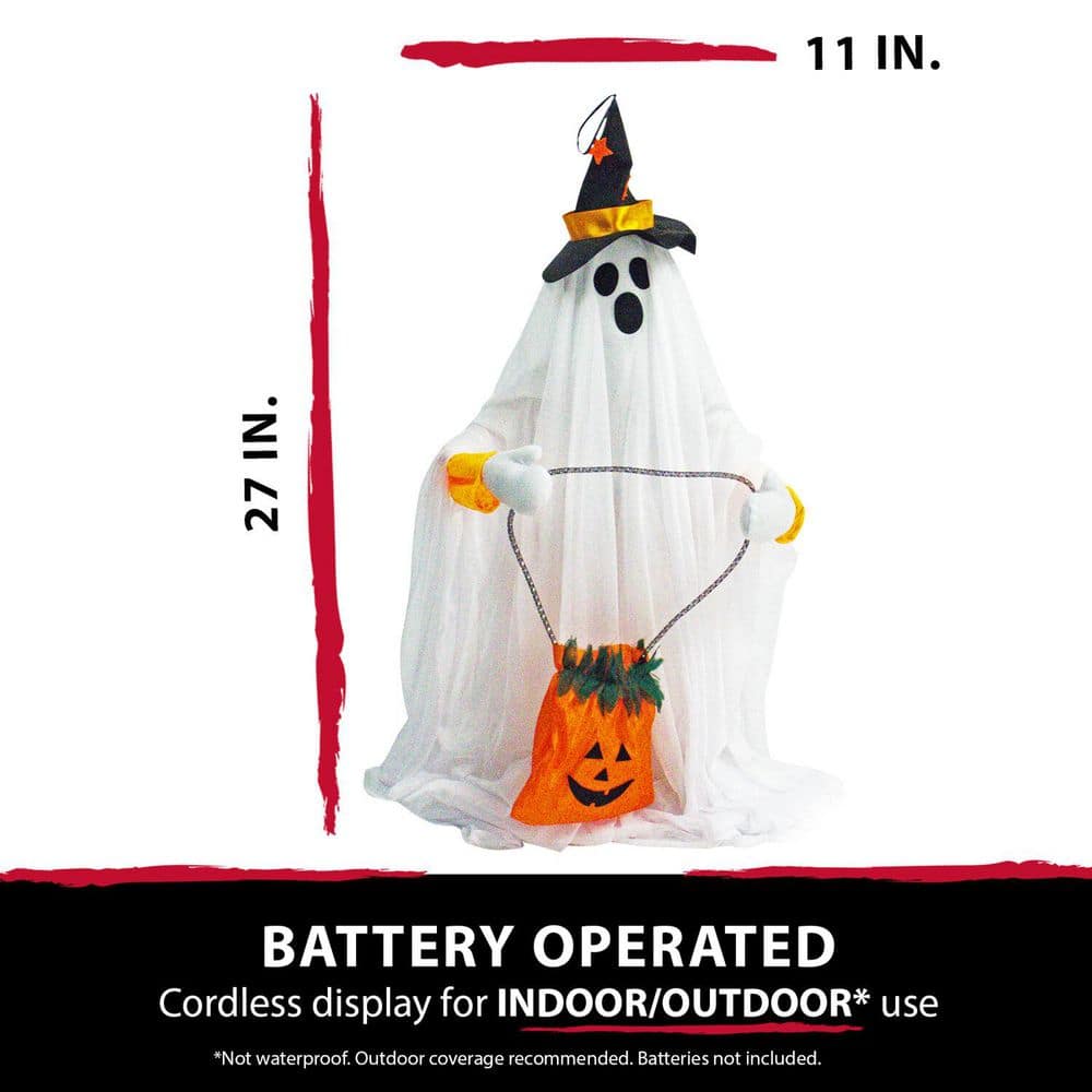 27 Inc. Touch Activated Animatronic Ghost For Halloween Decoration