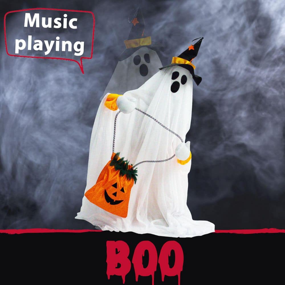 27 Inc. Touch Activated Animatronic Ghost For Halloween Decoration