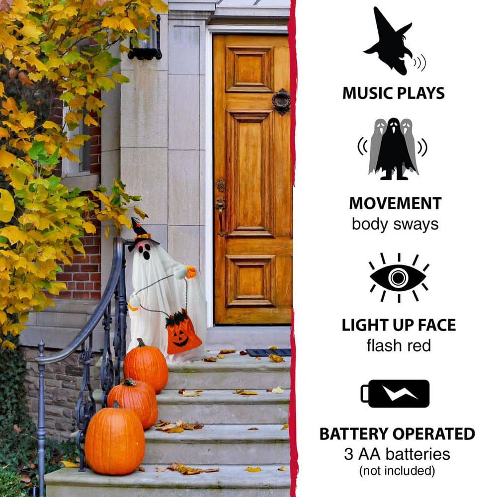 27 Inc. Touch Activated Animatronic Ghost For Halloween Decoration