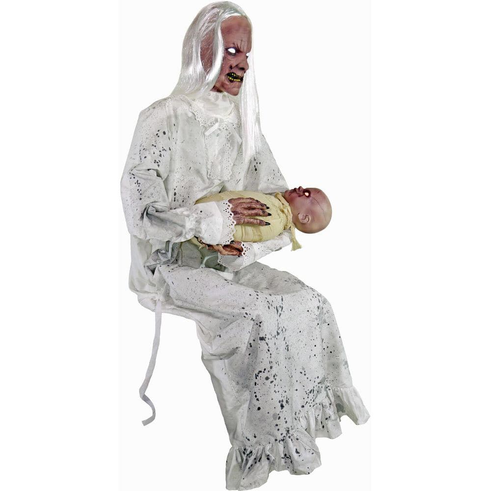 2.9 ft. Life-Size Animatronic Gravely Granny Of Tekky Halloween Decoration