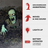 21 in. Trevor the Animated Zombie Groundbreaker Halloween Decoration