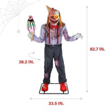 6.9 ft Life-Size Motion Sensor I Scream Clown Animatronic Tekky