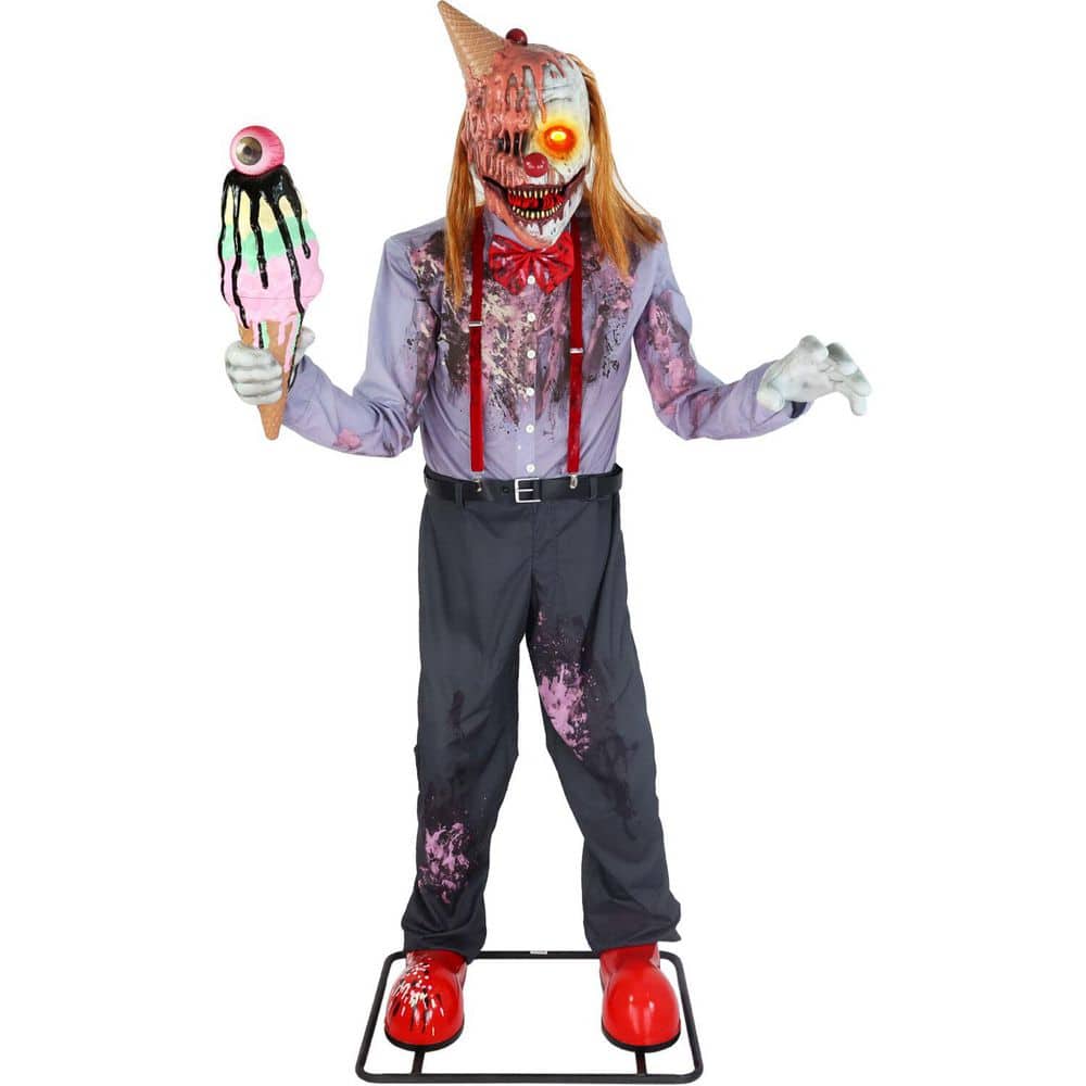 6.9 ft Life-Size Motion Sensor I Scream Clown Animatronic Tekky