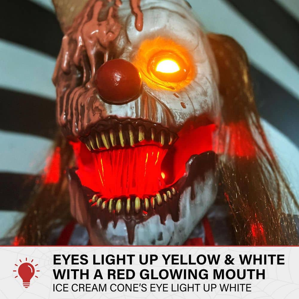 6.9 ft Life-Size Motion Sensor I Scream Clown Animatronic Tekky