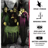 67 in. Touch-Activated Animatronic Witch Halloween Decoration
