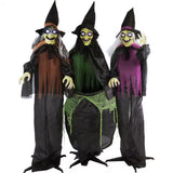 67 in. Touch-Activated Animatronic Witch Halloween Decoration