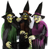 67 in. Touch-Activated Animatronic Witch Halloween Decoration