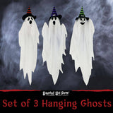 26 in. Hanging Ghosts Set of 3 Halloween Prop