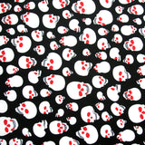 Swim Knit Haunted Skulls on Black Nylon Lycra