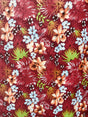Hawaiian Print Red Poly Cotton Fabric - Red Floral Print, 59/60" Width