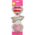 Wilton Love and Arrow Metal Cookie Cutter Set, 3-Piece