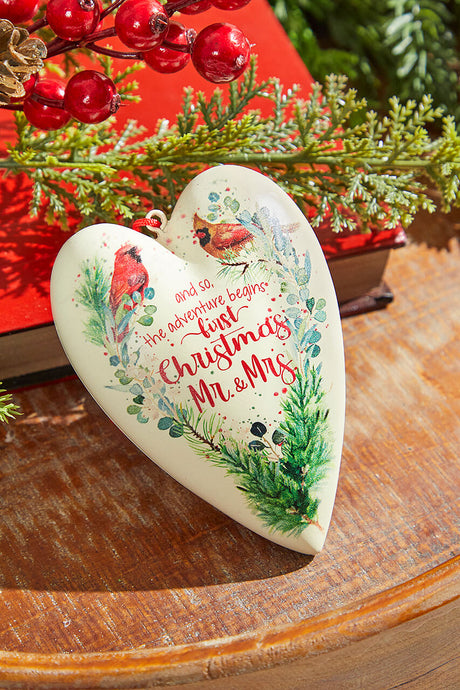 5.5" Mr. & Mrs. Heart Ornament