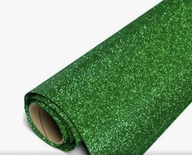 Heat Transfer Vinyl Glitter HTV - Green (1 Roll - 12"x 60")