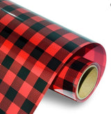 Heat Transfer Vinyl Plaid HTV - Black & Red (1 Roll - 12"x 60")