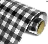 Heat Transfer Vinyl Plaid HTV - Black & White (1 Roll - 12"x 60")