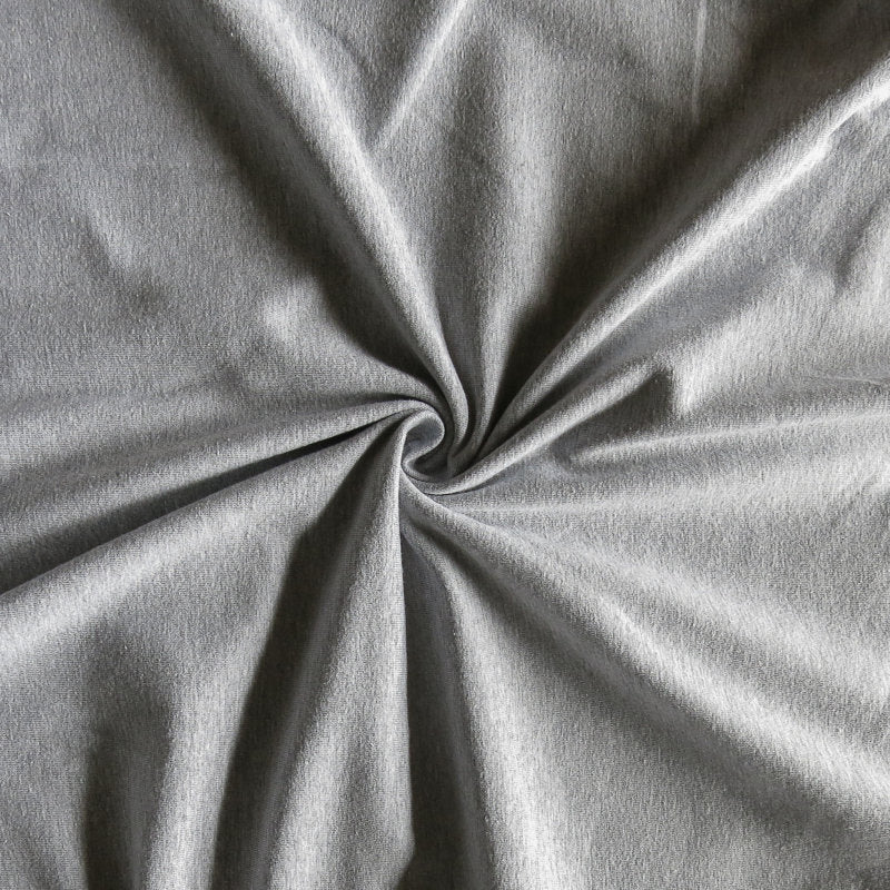 Cotton Lycra Jersey Knit Fabric Heathered Grey