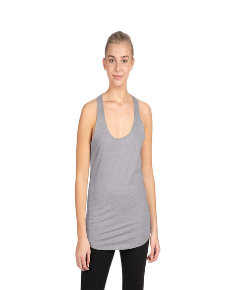 Next Level Lightweight Cotton Poly Jersey Fabric - Heather Grey, Racerback, 30 Singles, 135 Grams, 4.0 Oz (1 Unit)