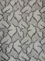Heavy Beaded Leaf Design Mesh Lace Fabric - Beaded Leaf Pattern, 54" Width (1 Yard)