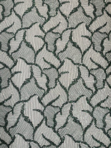 Heavy Beaded Leaf Design Mesh Lace Fabric - Beaded Leaf Pattern, 54" Width (1 Yard)