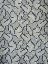 Heavy Beaded Leaf Design Mesh Lace Fabric - Beaded Leaf Pattern, 54" Width (1 Yard)