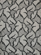 Heavy Beaded Leaf Design Mesh Lace Fabric - Beaded Leaf Pattern, 54" Width (1 Yard)