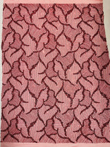 Heavy Beaded Leaf Design Mesh Lace Fabric - Beaded Leaf Pattern, 54" Width (1 Yard)