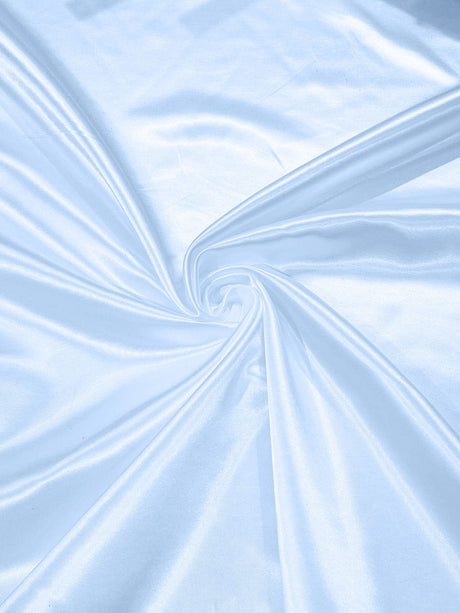 Heavy Shiny Bridal Satin Polyester Fabric - Solid Glossy Finish, 58" Width (1 Yard)