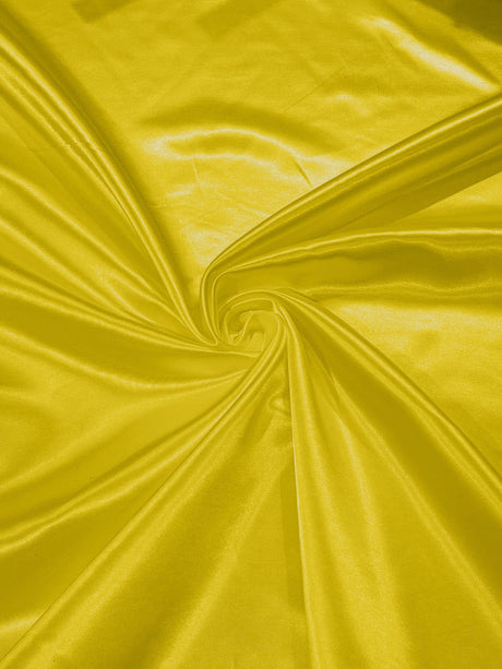 Heavy Shiny Bridal Satin Polyester Fabric - Solid Glossy Finish, 58" Width (1 Yard)
