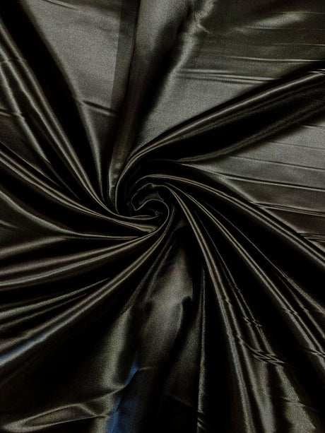 Heavy Shiny Bridal Satin Polyester Fabric - Solid Glossy Finish, 58" Width (1 Yard)
