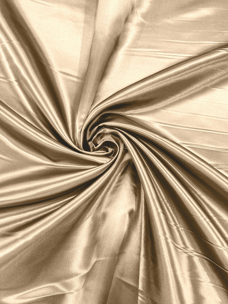 Heavy Shiny Bridal Satin Polyester Fabric - Solid Glossy Finish, 58" Width (1 Yard)